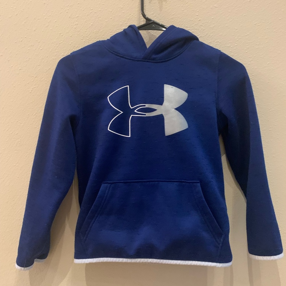 Under Armour Kids Hoodie. Blue/Silver/White. Size Youth Small.